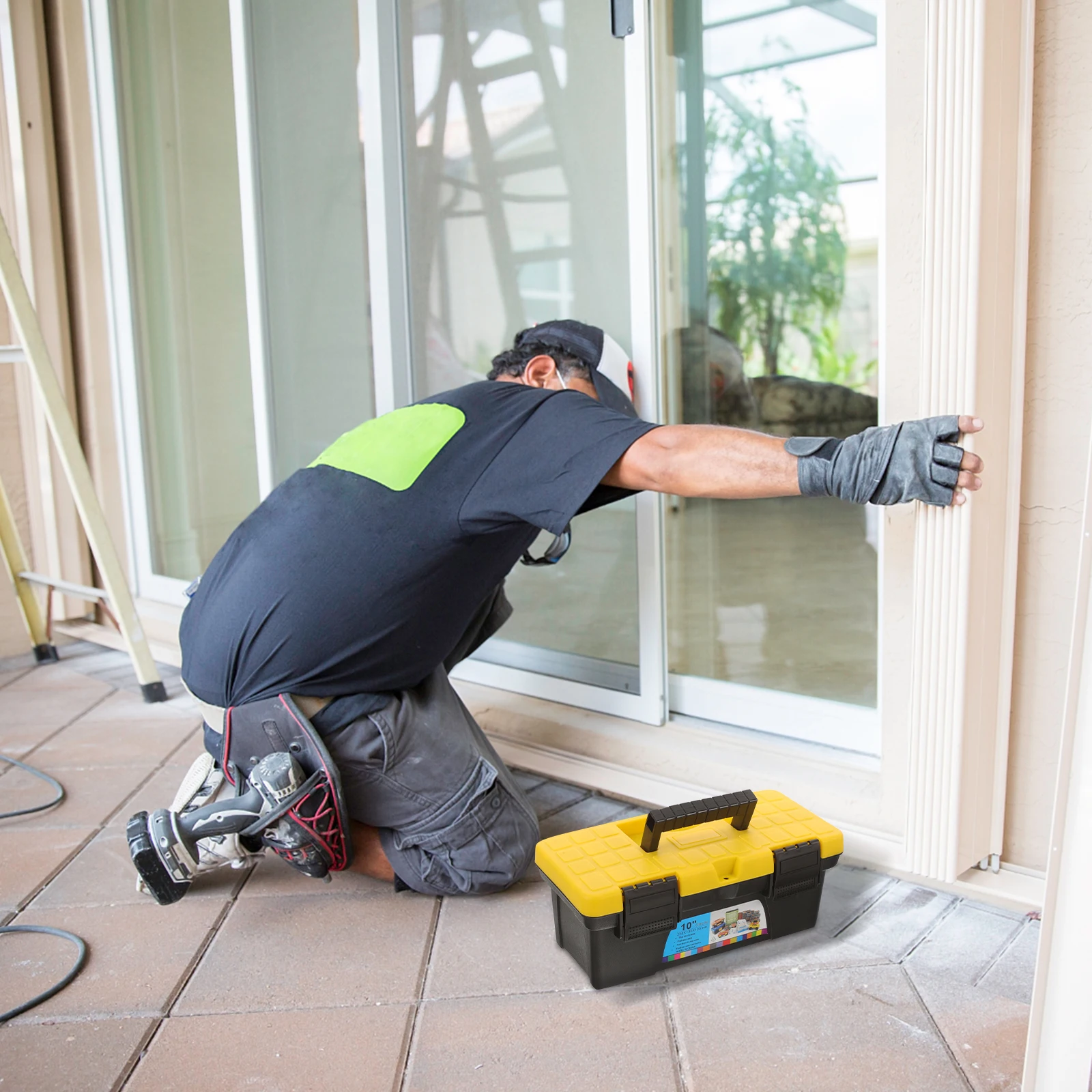 10 Inch Tool Storage Box Heavy Duty Plastic Case Multi-Layer Organizer for Mechanics Handheld Maintenance Tool Container