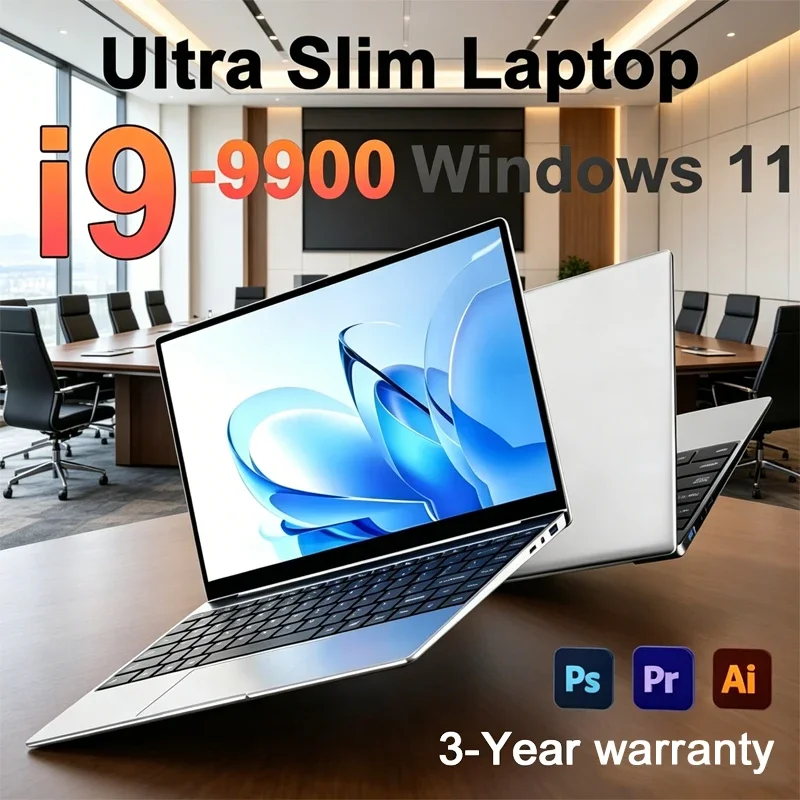 

New 14.1 Laptop Intel Core I9-9900 32GB 2TB Gaming PC Ultra Slim Office Study Computer PC Windows 11 Pro 1920*1080 HD