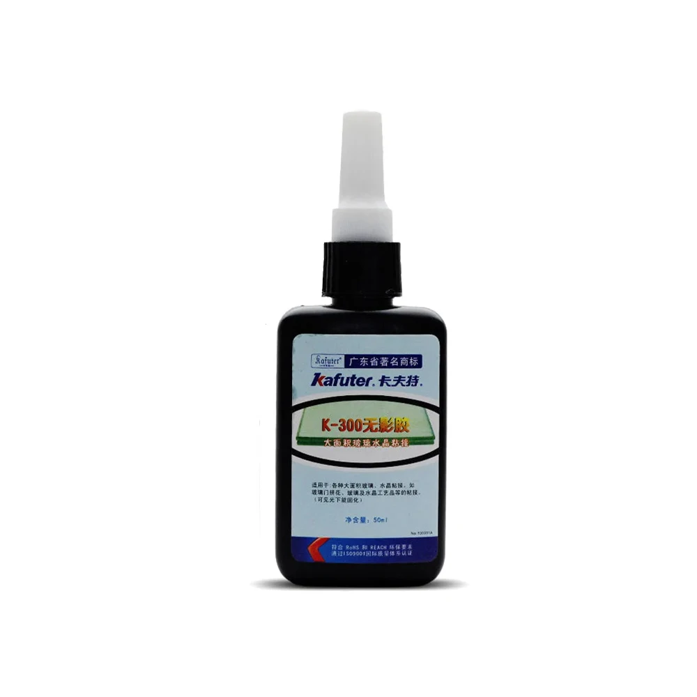 Kafuter 50ml klej UV utwardzania UV klej K-300 przezroczysty kryształ i klej do szkła z 9/51 led latarka UV — zdjęcie 4