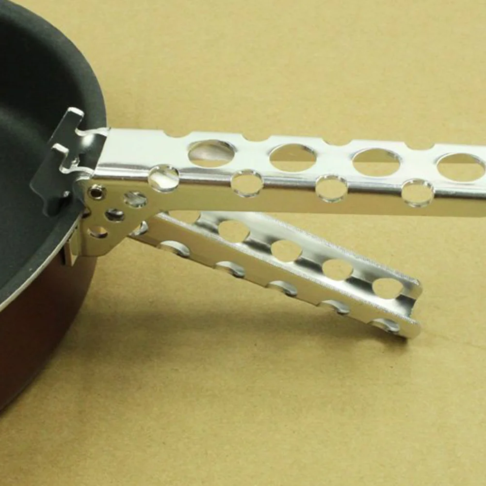

Ultra-Light Camping Pot Pan Bowl Gripper Handle Clip for Outdoor Cooking Bbq Picnic Tool Protects Hands Silver