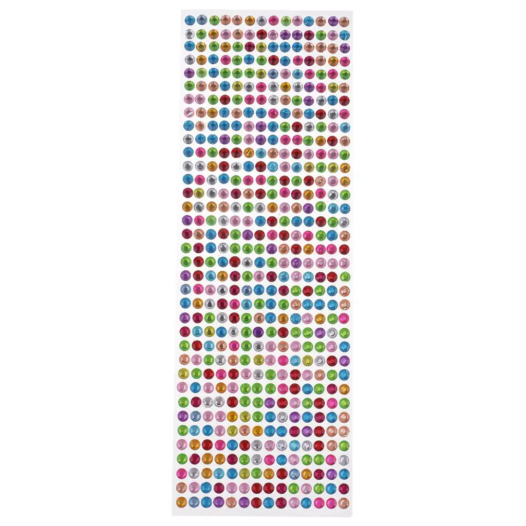 1 Sheet Multicolor Self-Adhesive Rhinestone Sticker Diamond Bling Gem Craft