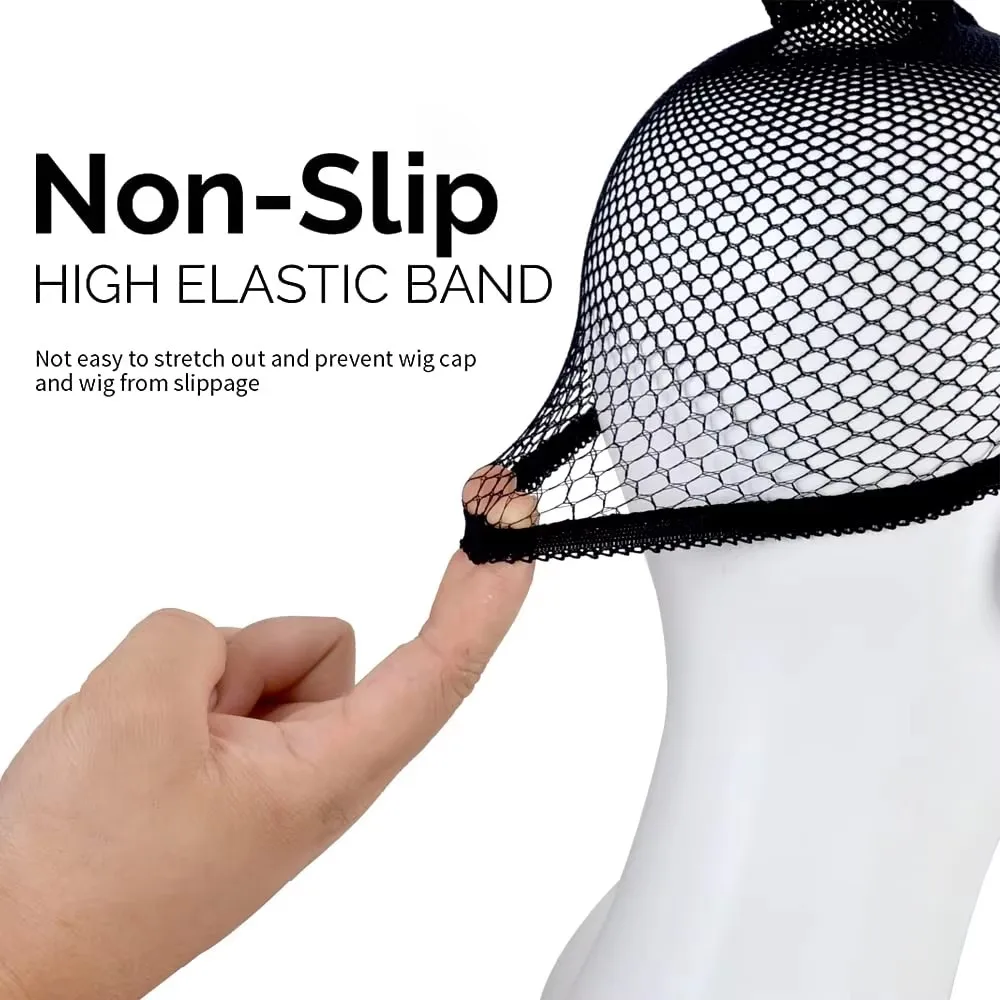 1/3/5 PCS สีดําวิกผมหมวกสุทธิทนทานตาข่ายยืดหยุ่นฝาครอบ Fishnet หมวกปิด End ผมจัดแต่งทรงผมอุปกรณ์เสริมสําหรับผู้ชายและผู้หญิง