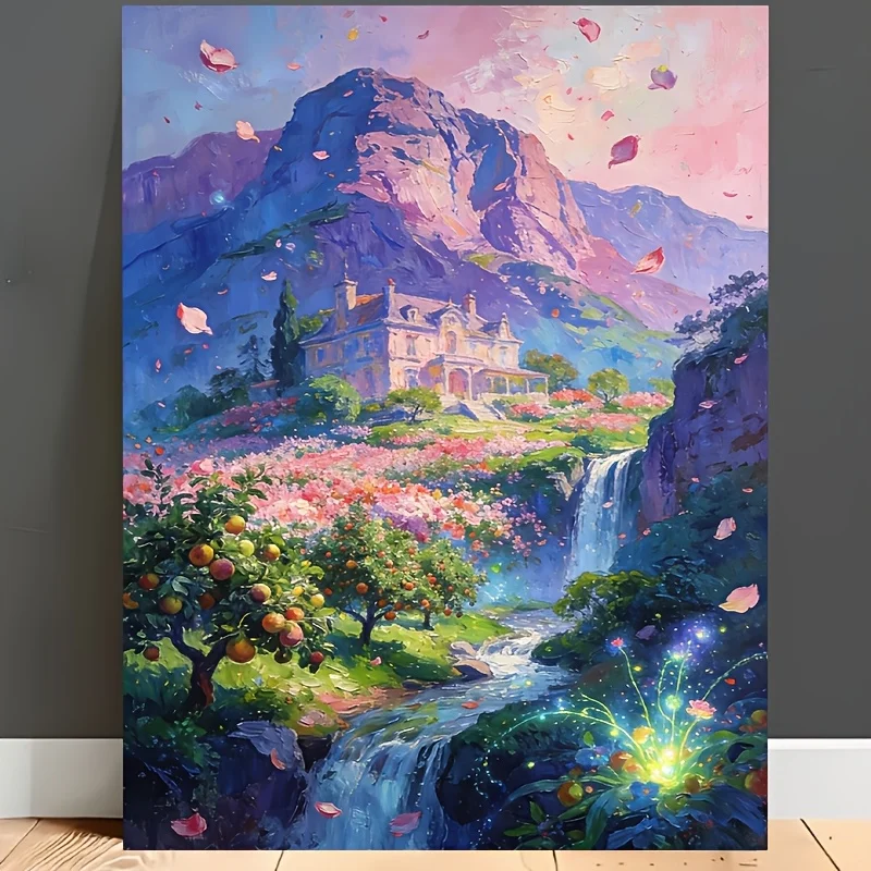 500/1000/1200/2000PCS Puzzles for Adults Dreamy Landscape Manor,Jigsaw Puzzles Brain Challenge Game Gift Home Decor