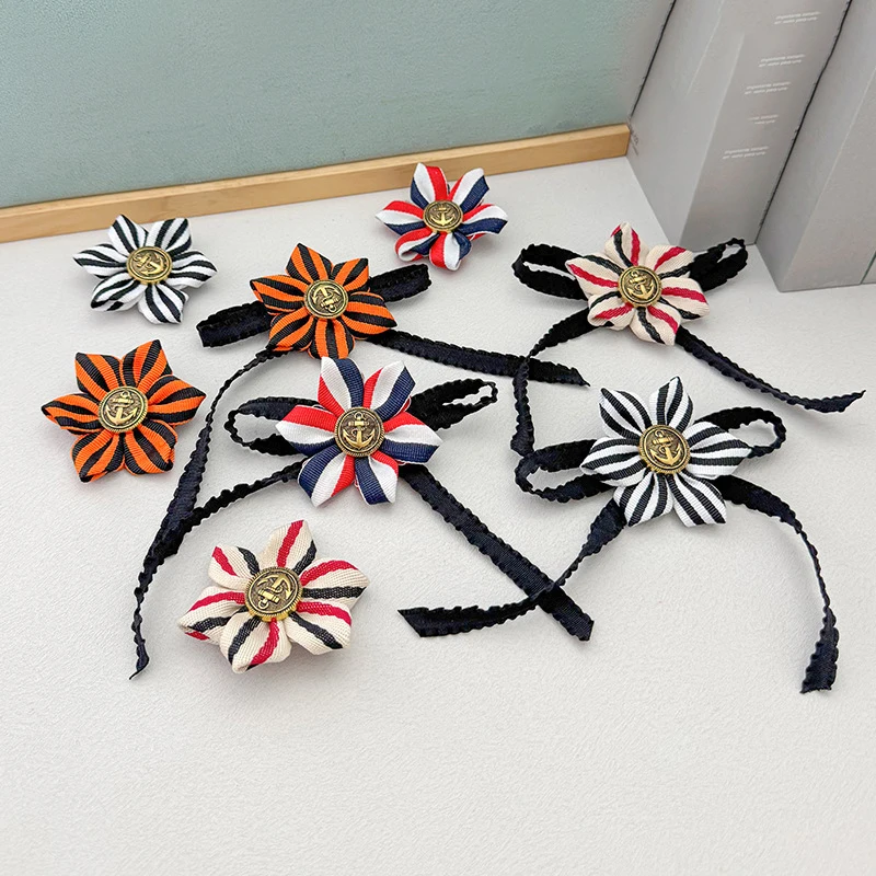 Cross border clothing backpack decoration, bow tie ribbon flower brooch, fashionable tie accessory chest flower