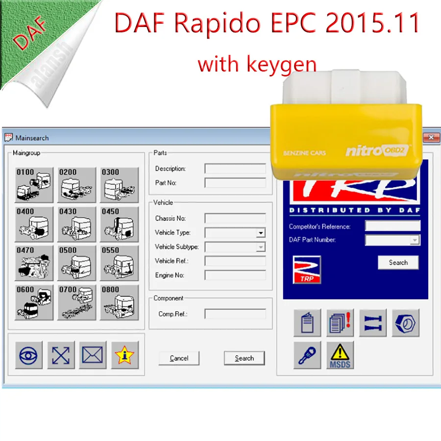 for DAF EPC RAPIDO Electronic Parts Catalogue 2015.11