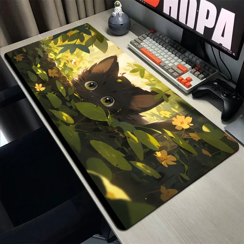 

Kawaii Cat Mousepad Large Mouse Pad Teclado Mecânico Gamer Mouse Mat XXL Desk Mat Gaming Accessories Carpet Laptop Keyboard Pads