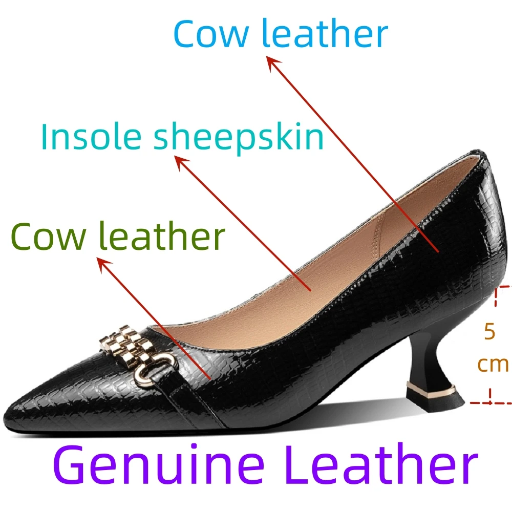 【JOCHEBED HU】Women Handmade Brand Genuine Leather Sexy High Quality Real Leather Party Stiletto Heels Lady Fashion Sweet 33-43