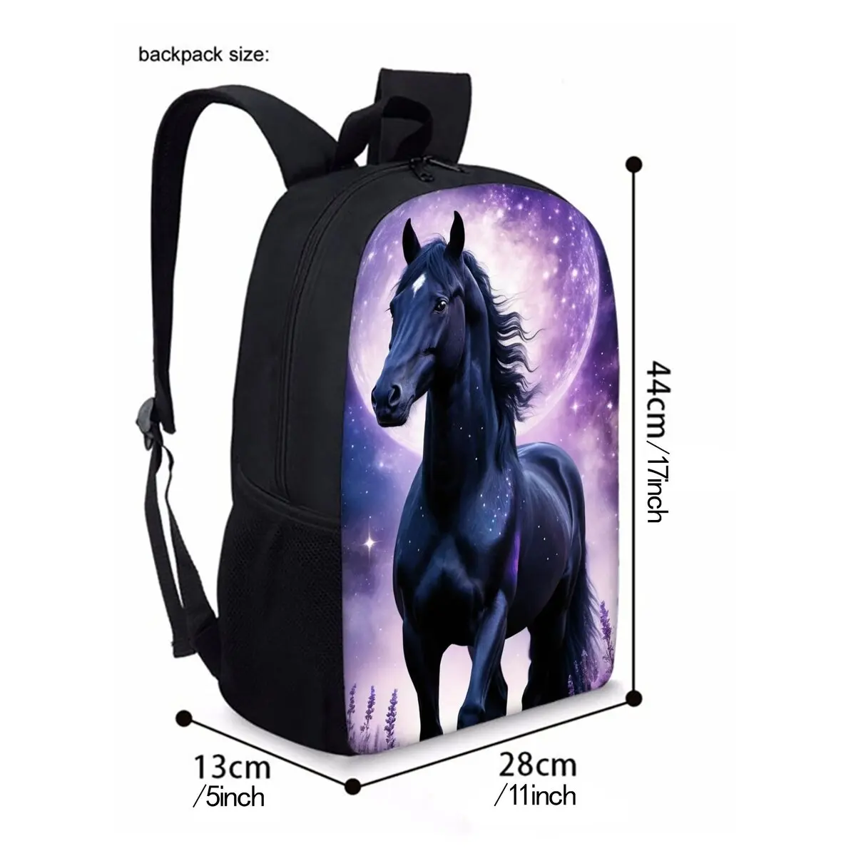 Cattle and Horses Print Three Piece Set Backpacks for Boy/Girls Best Gift 2D Cartoon Fashionable School Bag for Children