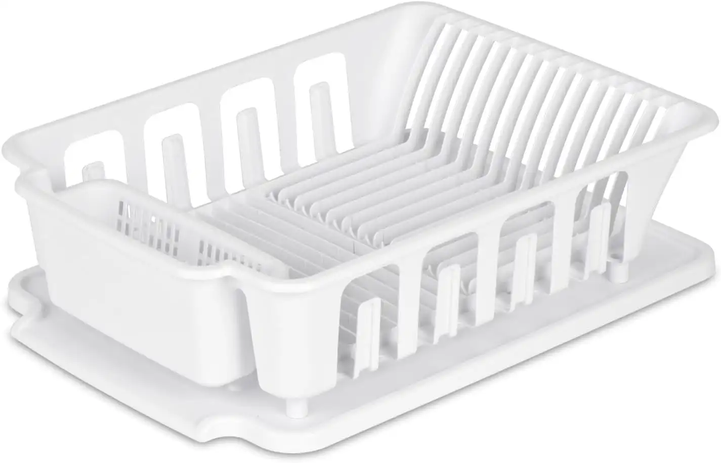 2-Piece Dish Rack Dish Drainer Set, White