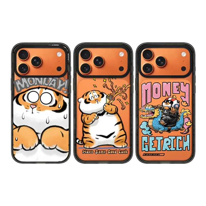 

Luck Tiger Acrylic Black Border Magnetic Case: Compatible with IPhone 17 16 15 14 13 12 Pro Max 17 Air