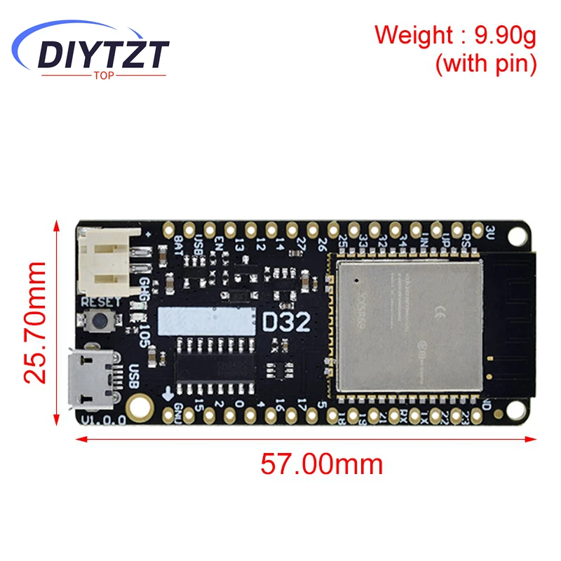 For LOLIN D32 V1.0.0 - Wifi+Bluetooth Board Based ESP-32 Esp32 ESP-WROOM-32 4MB FLASH For Arduino MicroPython Compatible