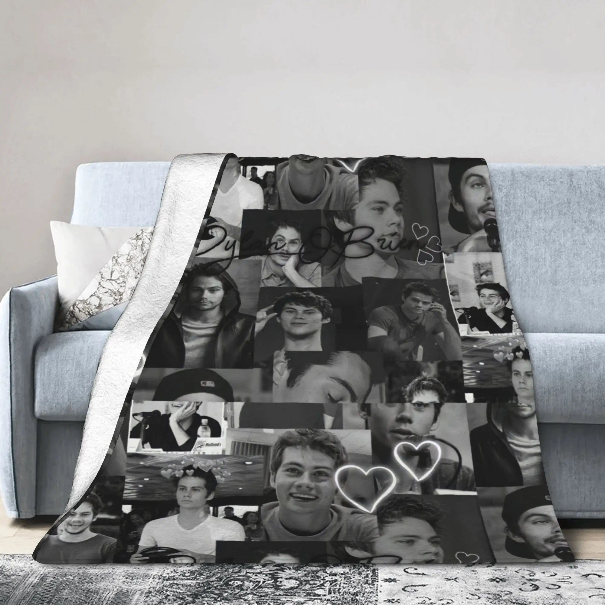 Dylan O'Brien Blanket  Flannel Funny Warm Throw Blankets for Coverlet Autumn/Winter