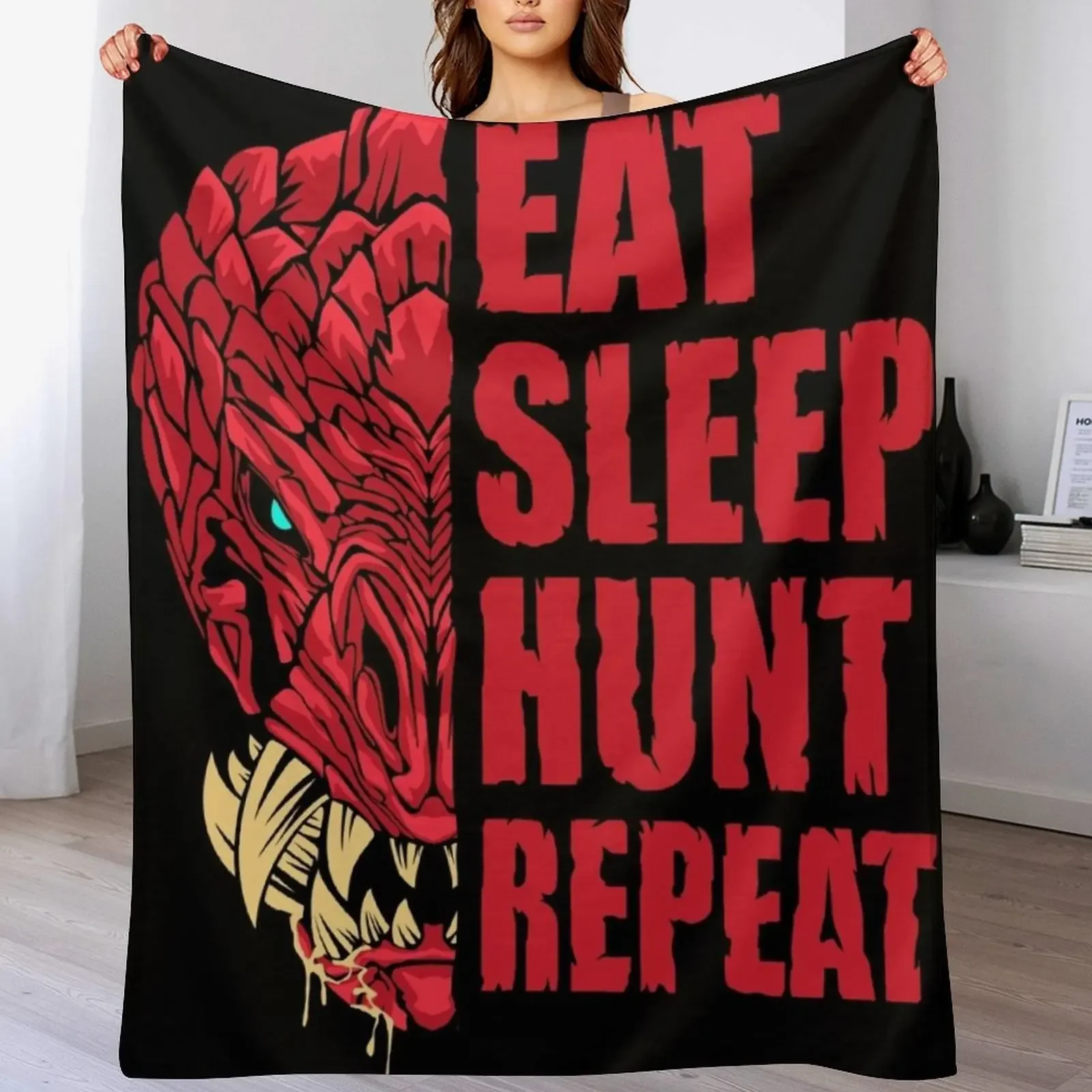 

Eat sleep hunt repeat Odogaron Throw Blanket Cozy Throw Blanket Birthday Gift for Him Her