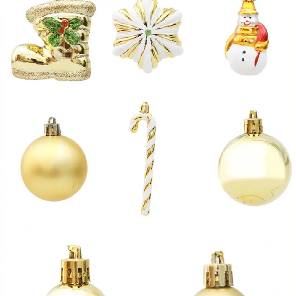 Christmas Tree Decorative Pendants Hanging Ornaments Set Gold Gift Box Festive Party Home Holiday Season Supplies