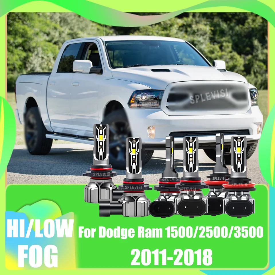 

Durable LED Fog Lamp Set Dual Beam Fit 9005 H11 9145 Combo For Dodge Ram 1500/2500/3500 2011 2012 2013 2014 2015 2016 2017 2018