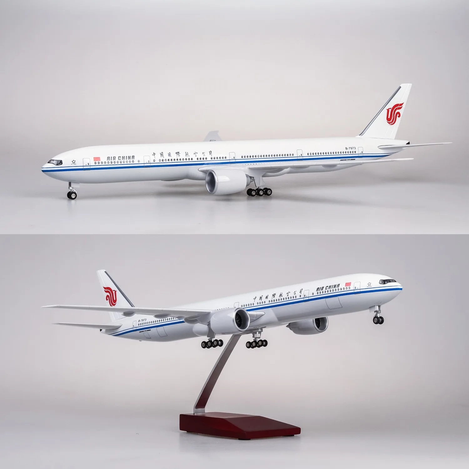 47cm 1/160 Large Scale Air China B777 Resin Diecast Airplane Model with Landing Gear Wheels For Home Display Collection or Gift