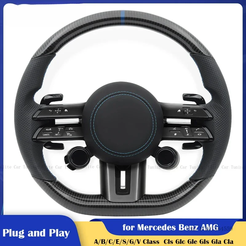 

OLED Knob Button Carbon Car Steering Wheel for Mercedes Benz AMG W204 W205 W177 W221 W222 Cls Glc Gle Gls Gla Cla Glk Slc G63