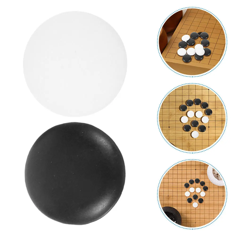 

360Pcs Resin Go Stones Durable Chess Pieces Standard Size for Home School Game Set Unique Chess Set Board Game Bag