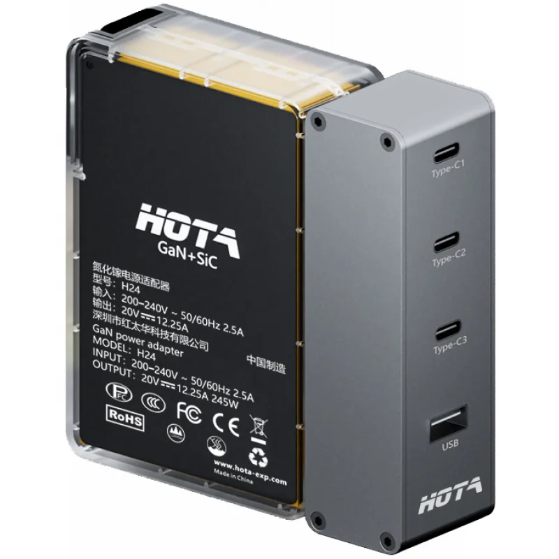 

Зарядное устройство HOTA P24 PD 248 Вт USB с входом XT60 — серый