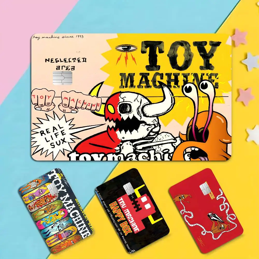 Toy Machines Skate Anime Spend or Save Funny Shell On Off Ultra Thin No Fade Sticker Skin Cover Film for Debit Credit Card