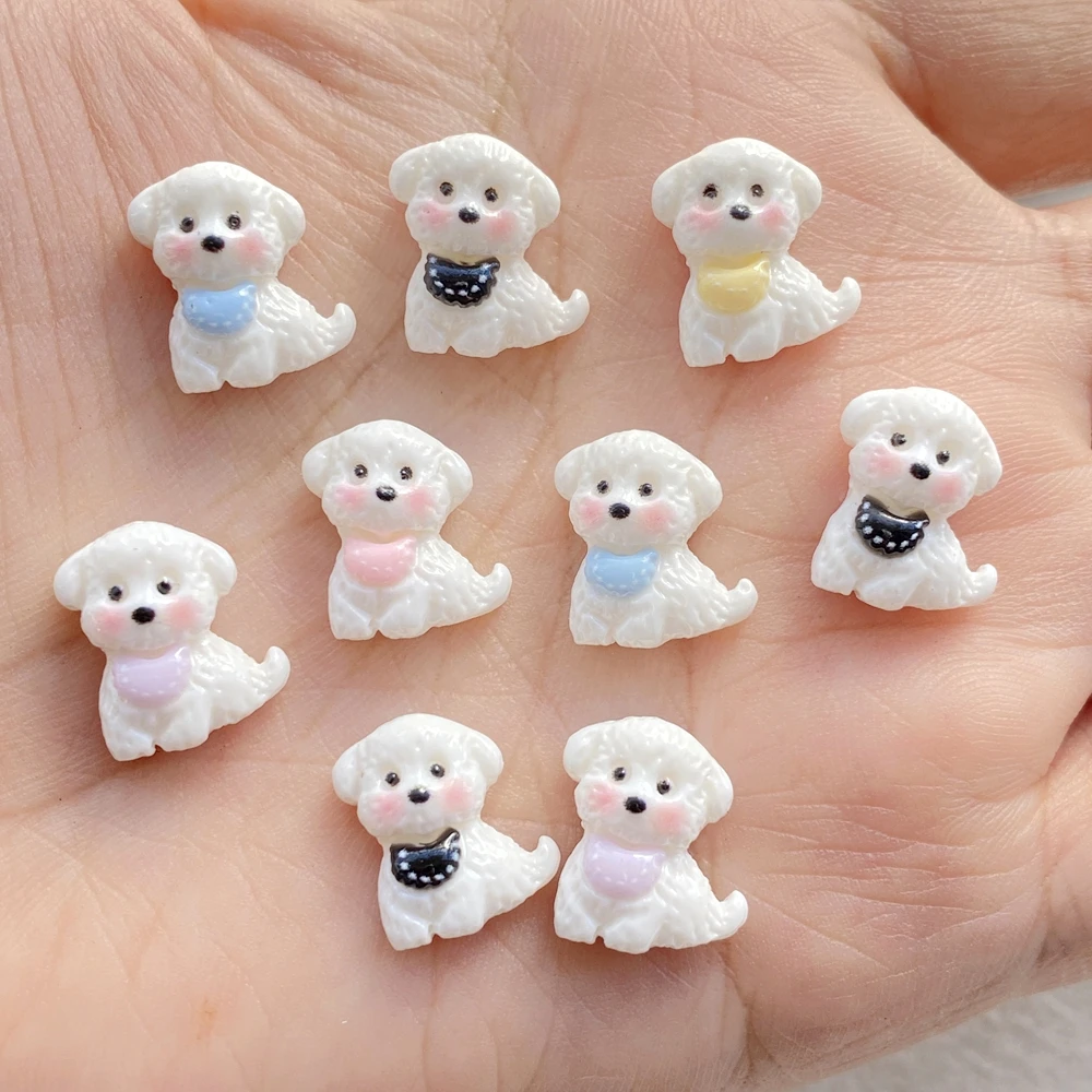 30PCS Cute Mini Mini cartoon animal puppy Nail Art Charms Creative Colorful Resin Nail Decorations for DIY Hairpin Nails Crafts