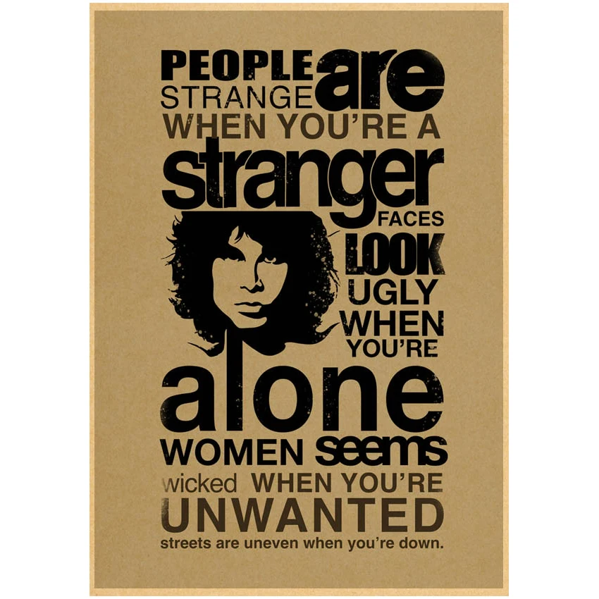 The Doors Jim Morrison Vintage Retro rock band music Guitar Matte Kraft Paper Poster Wall Sticker Home room Decora