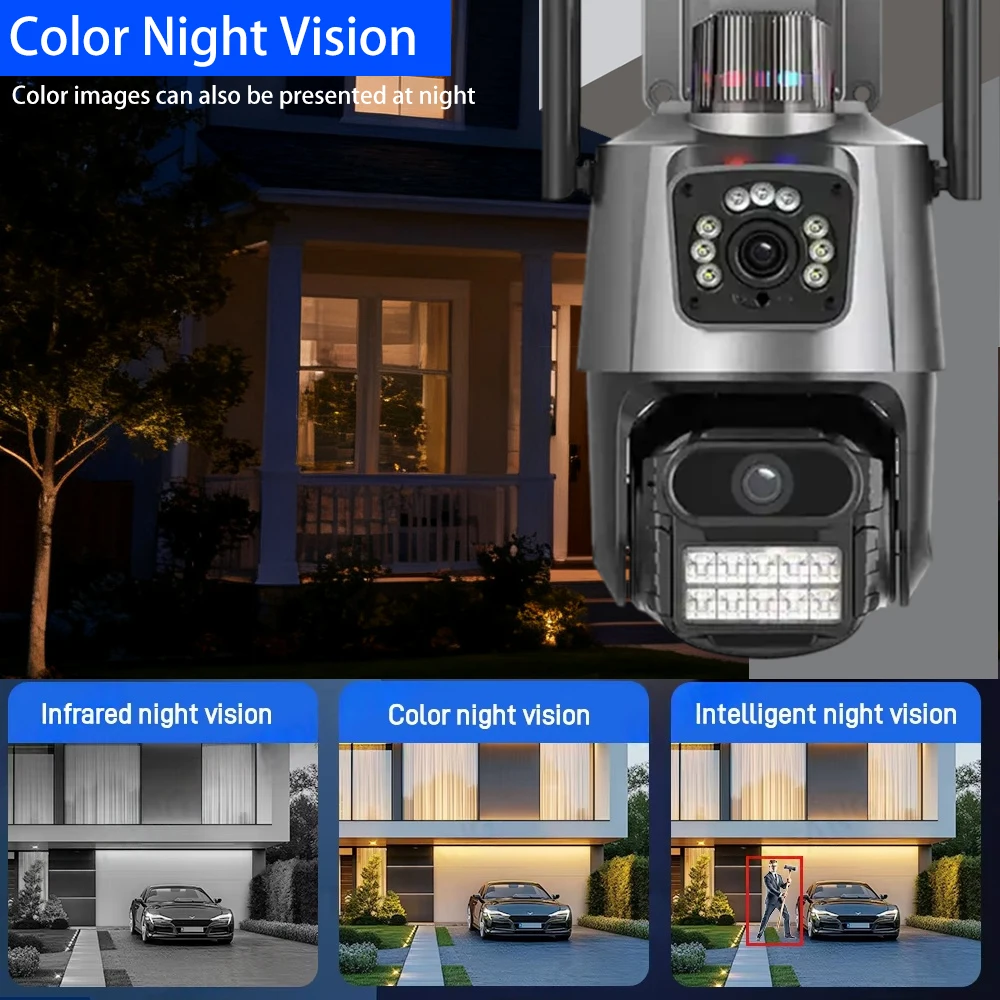 

Беспроводная система видеонаблюдения Xmeye NVR 8MP HD с двумя объективами Wi-Fi PTZ-камера Комплект безопасности Двустороннее аудио AI IP 8CH NVR Комплект видеонаблюдения