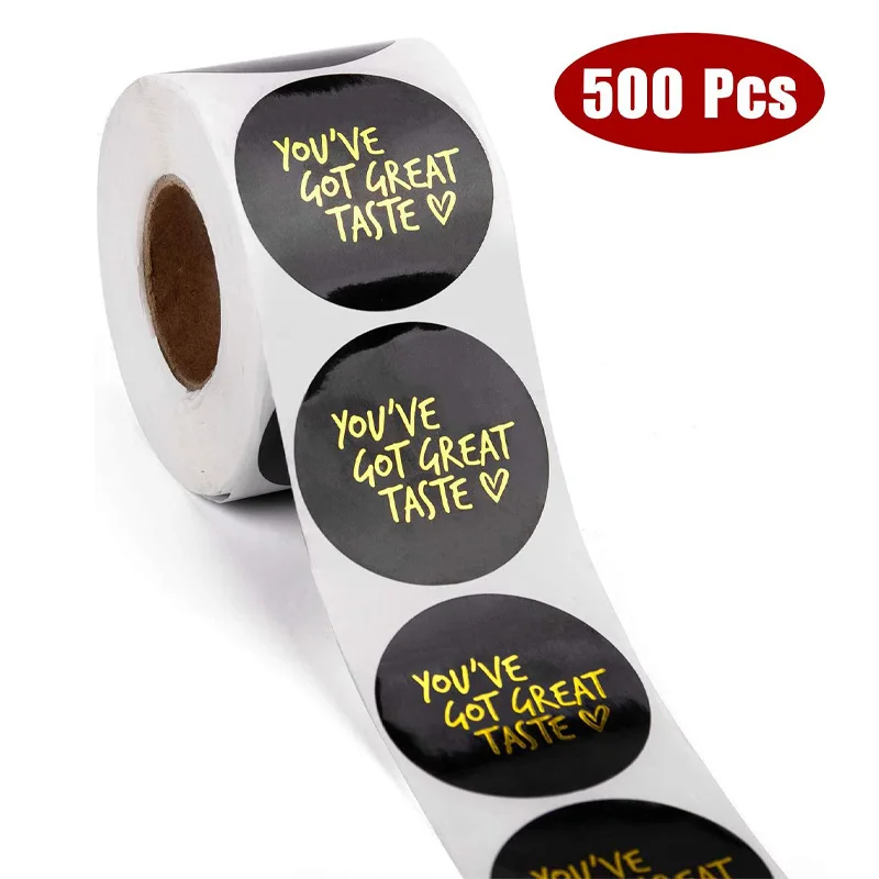 50-500pcs Round You’ve Got Great Taste Stickers Seal Labels Cute Gift Decorative Sticker For Business Package Envelope Sticker