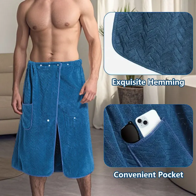 75 x 150 cm Adecuado para M-XXXL Falda de baño para hombre Toalla de baño Falda de baño de talla grande Adecuado para el hogar, viajes, vapor, spa, playa,