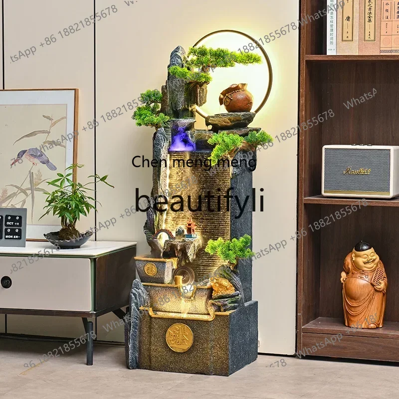 SS S7486 Lucky feng shui wheel alpine circulation water fountain floor ornament office, housewarming gift
