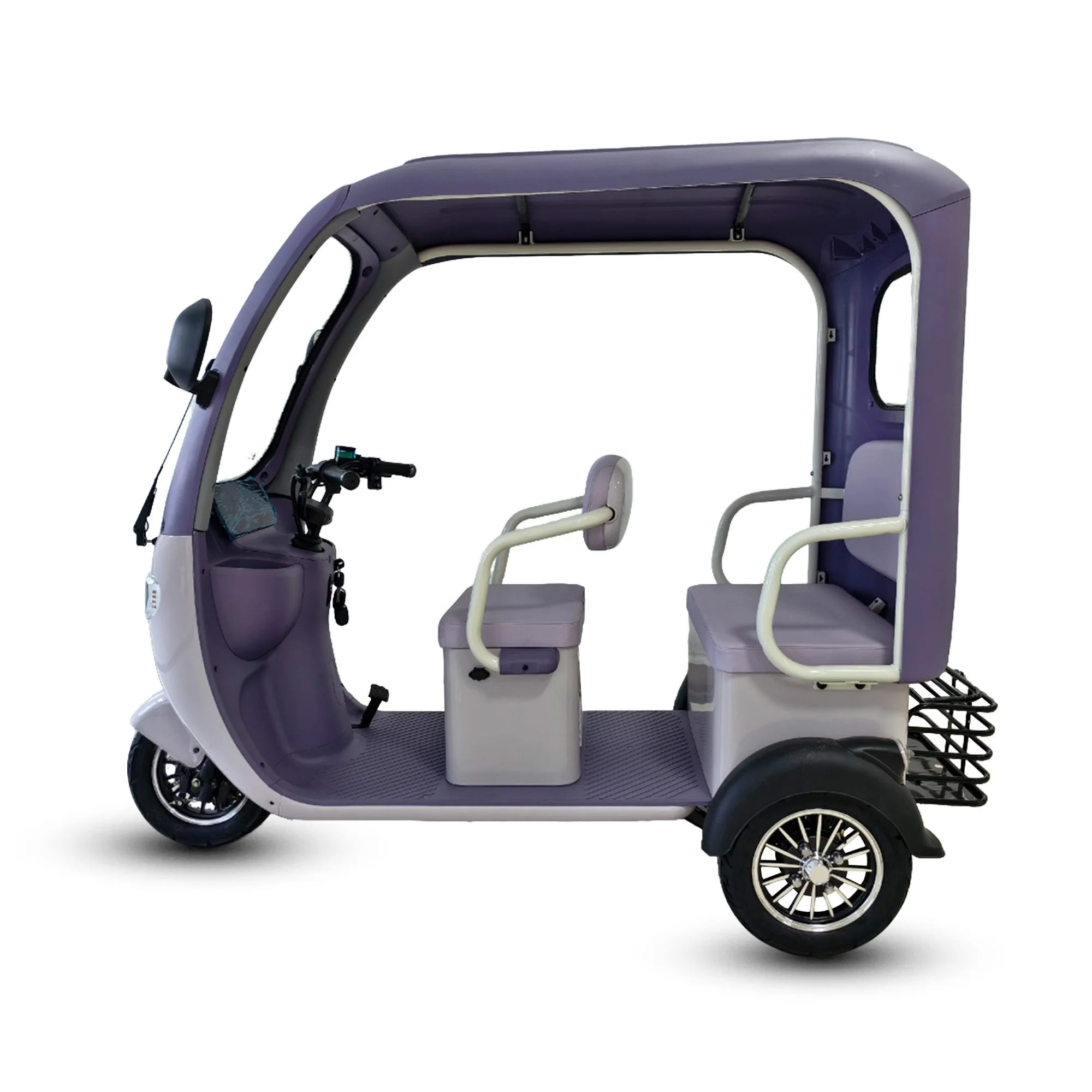 HLD Long Range 40km Electric Tricycle 650W Motor 48V 20Ah 3 Passenger LED Headlight Tubeless Tricycle Bike