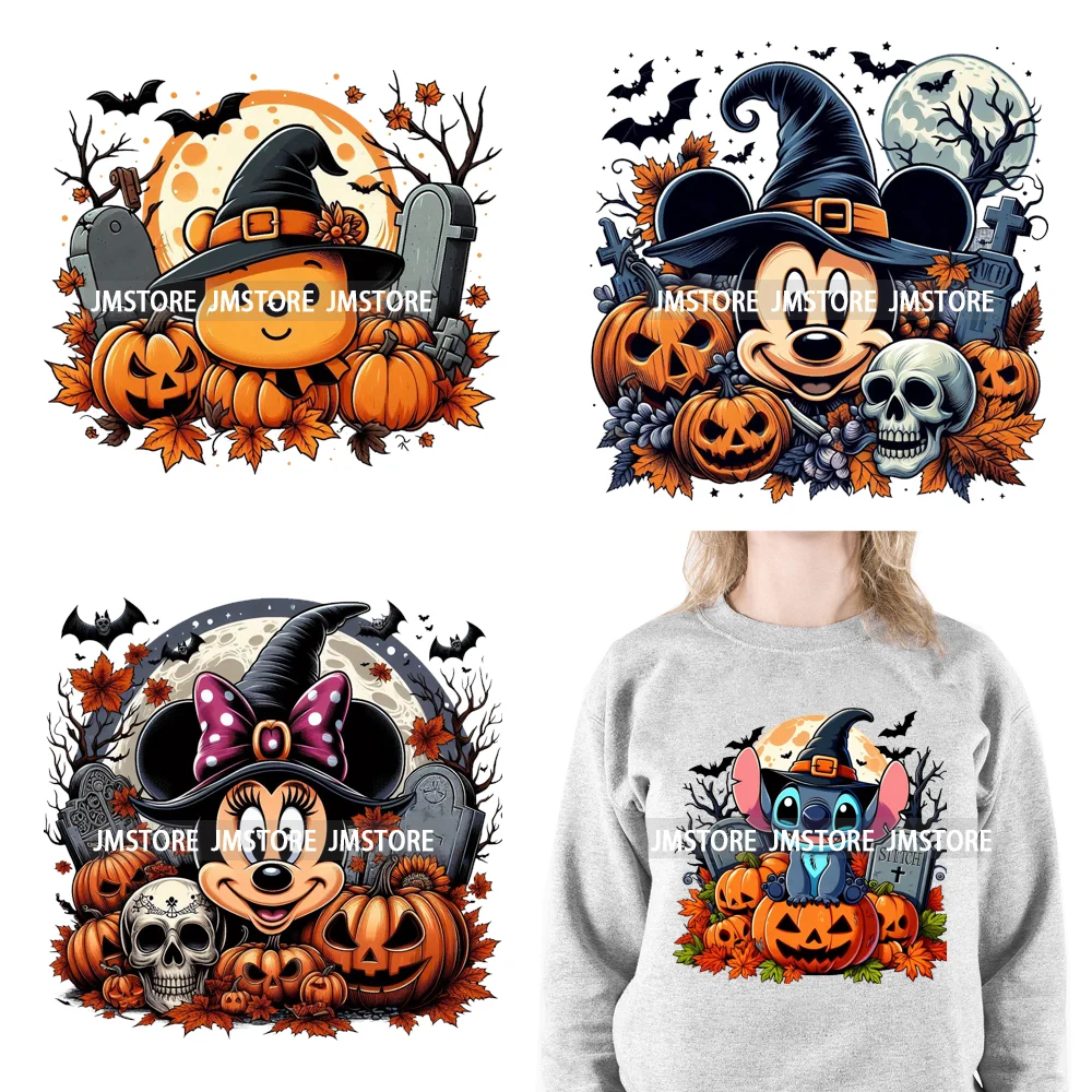 

Cartoon Halloween Spooky Season Pumpkin Rip Gravestone Skull DTF Iron On Transfers Stickers Printing Ready To Press For Clothing