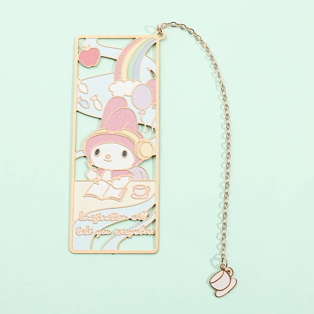 Imagem -06 - Hello Kitty Anime Produtos Bookmark Pink Metal Bookmark Cartoon Fans Coleção Presentes para Amantes do Livro Material Escolar