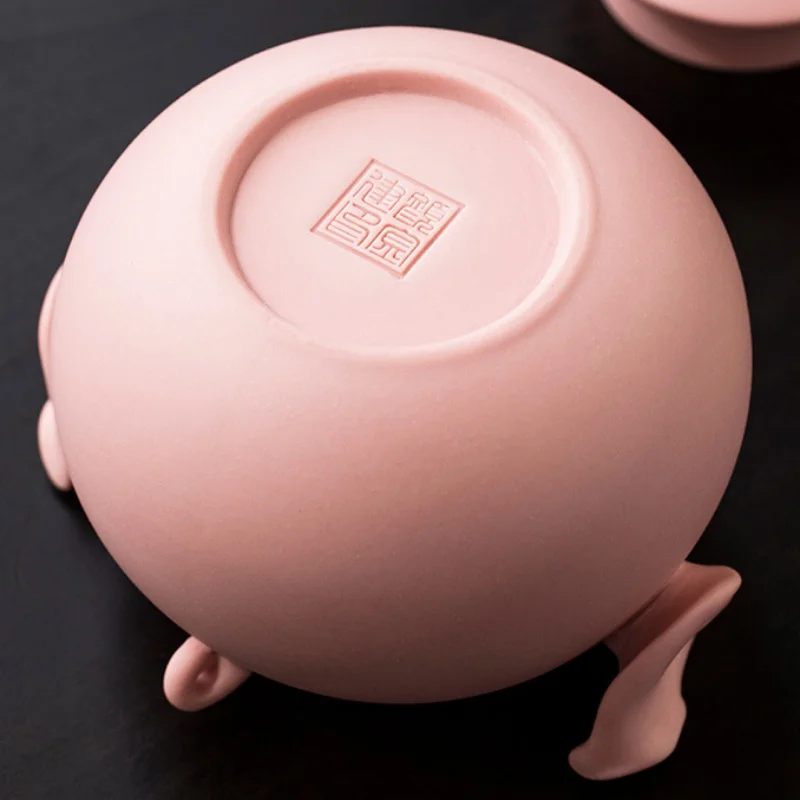 

Чайник Исин Кунг-фу, наборы чайников и чайных чашек, фиолетовый глиняный чайник ручной работы, мультяшный чайник в форме розовой свиньи, чайник, чайная посуда