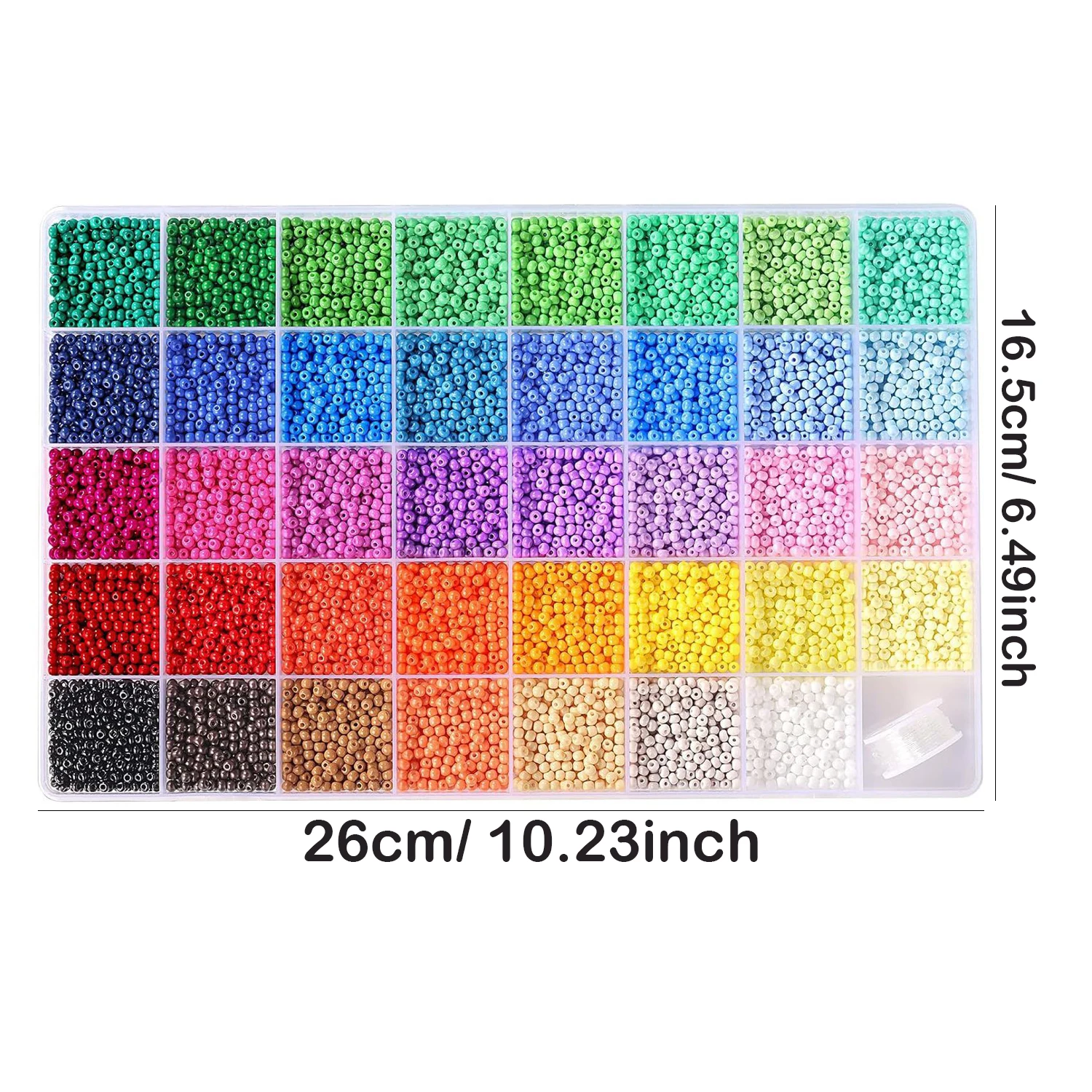 39 Colors, 9600 Beads, 3mm/0.11 inch Glass Beads Bracelet Making Kits, Bohemian Bracelet for Jewelry Making DIY, Suitable for Bi