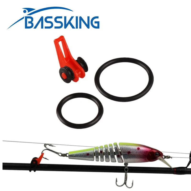 BASSKING 5Sets Fishing Hook Keeper 3Part/2circles+1plastic keeper Rod Clip Hanging Lure Bait Holder Pesca Fishing Accessories