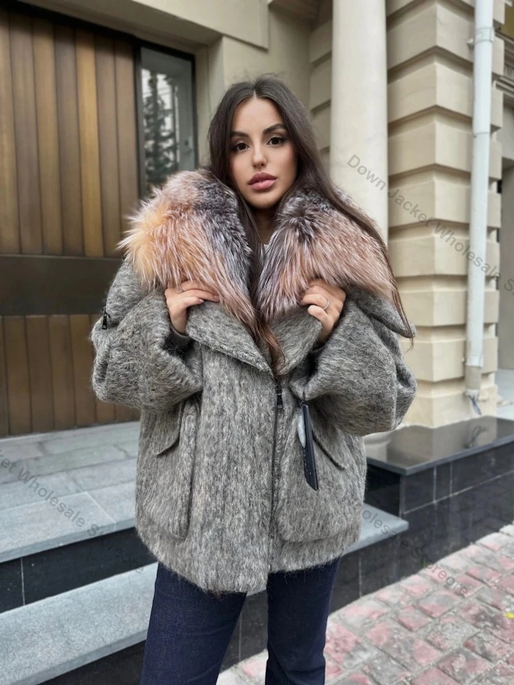 Puffer Jacket Women's Women's Real Fur Jacket Warm Winter Down Padding Parkas Warm Lightweight Goose Down Coat Cold Protection