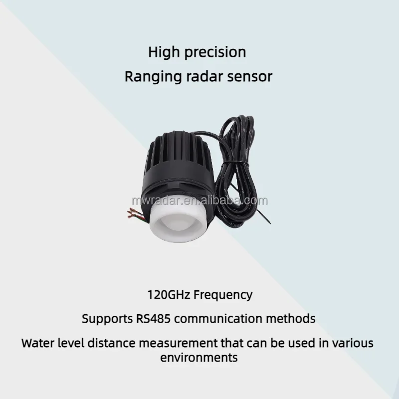 Liquid Level Transmitter Waterproof 120GHz 9-24V RS485 Water Level Transducer Sensor Detector 0.01m-20m