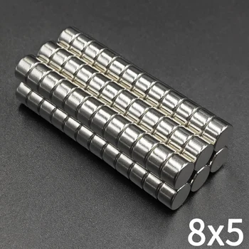 영구 NdFeB 초강력 소형 자석, 원형 자석, 8x5 네오디뮴 자석, N35, 8mm x 5mm, 10 개, 20 개, 50 개, 100 개, 200 개, 500 개 