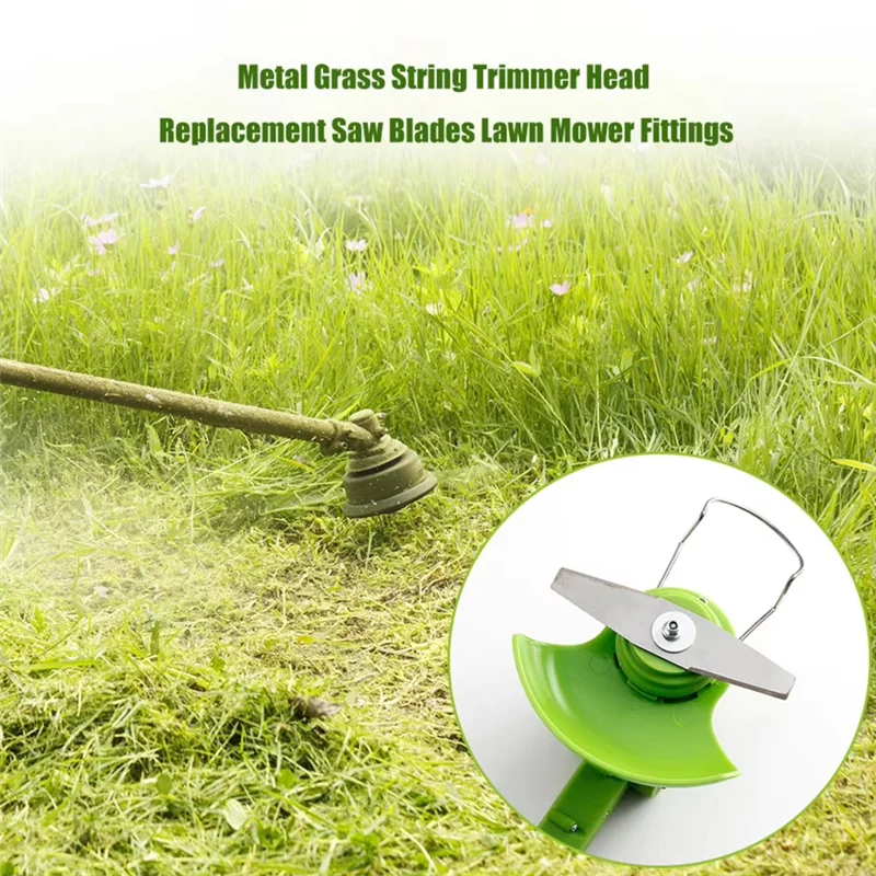 ABJO-Garden,Power Tools Replacement Saw Blades 10Pcs Metal Grass String Trimmer Head Lawn Mower Fittings