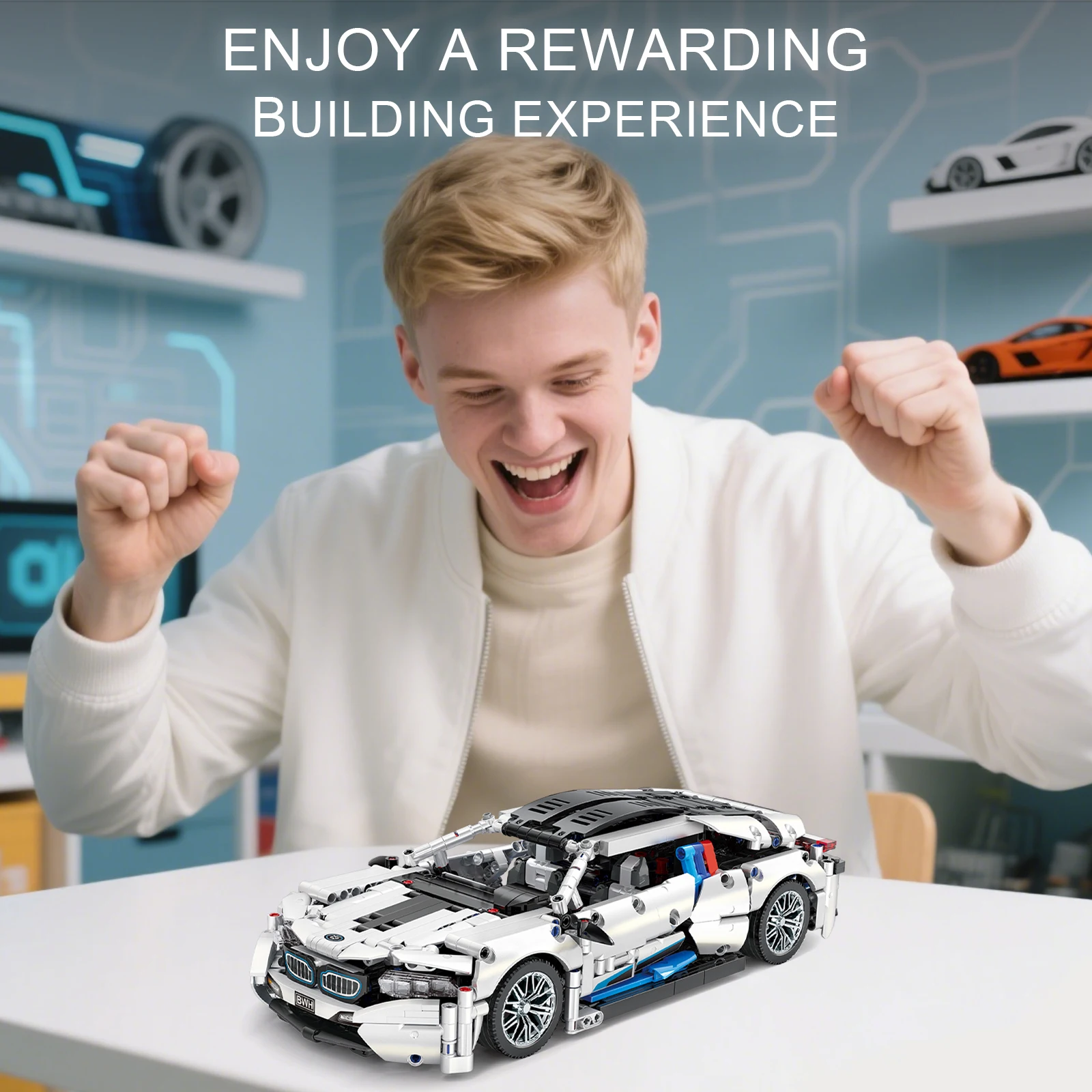 

Новый конструктор технического гоночного автомобиля в масштабе 1:14 (2026 год) - набор из 1208 деталей для мальчиков и взрослых, коллекционный подарок на день рождения