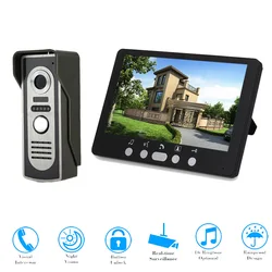 Intercom for Home 7 inch Wired Video Door Phone Video Intercom with Camera kit Rainproof IR Night Vision