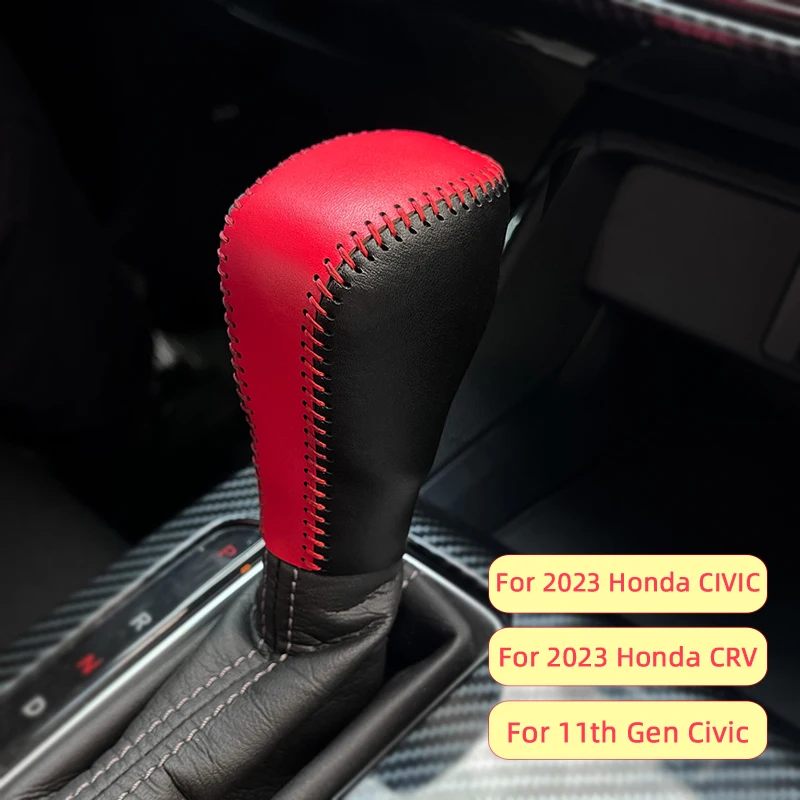 Sport Style Gear Lever Sleeve For Honda CR-V CRV 2023  Accessories Accord 11th Gen Civic Shift Leather Collar Car Interiors trim