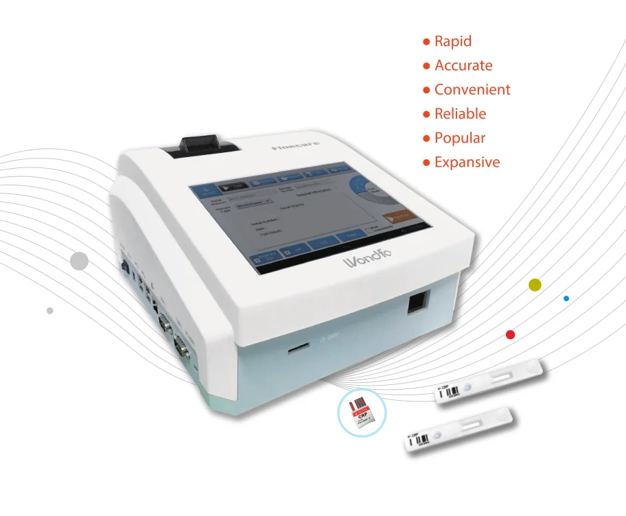 Wondfo Finecare Fia Meter Plus Hormone analyzer machine immunofluorescence analyzer CRP PROG T4 HBA1C Fia Analyzer