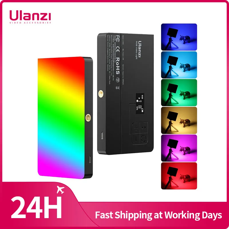 Ulanzi LT002 RGB LED Panel wideo 7 cali kieszonkowe światło wypełniające możliwość przyciemniania 2500-9000K 4000mAh fotografia do transmisji na żywo