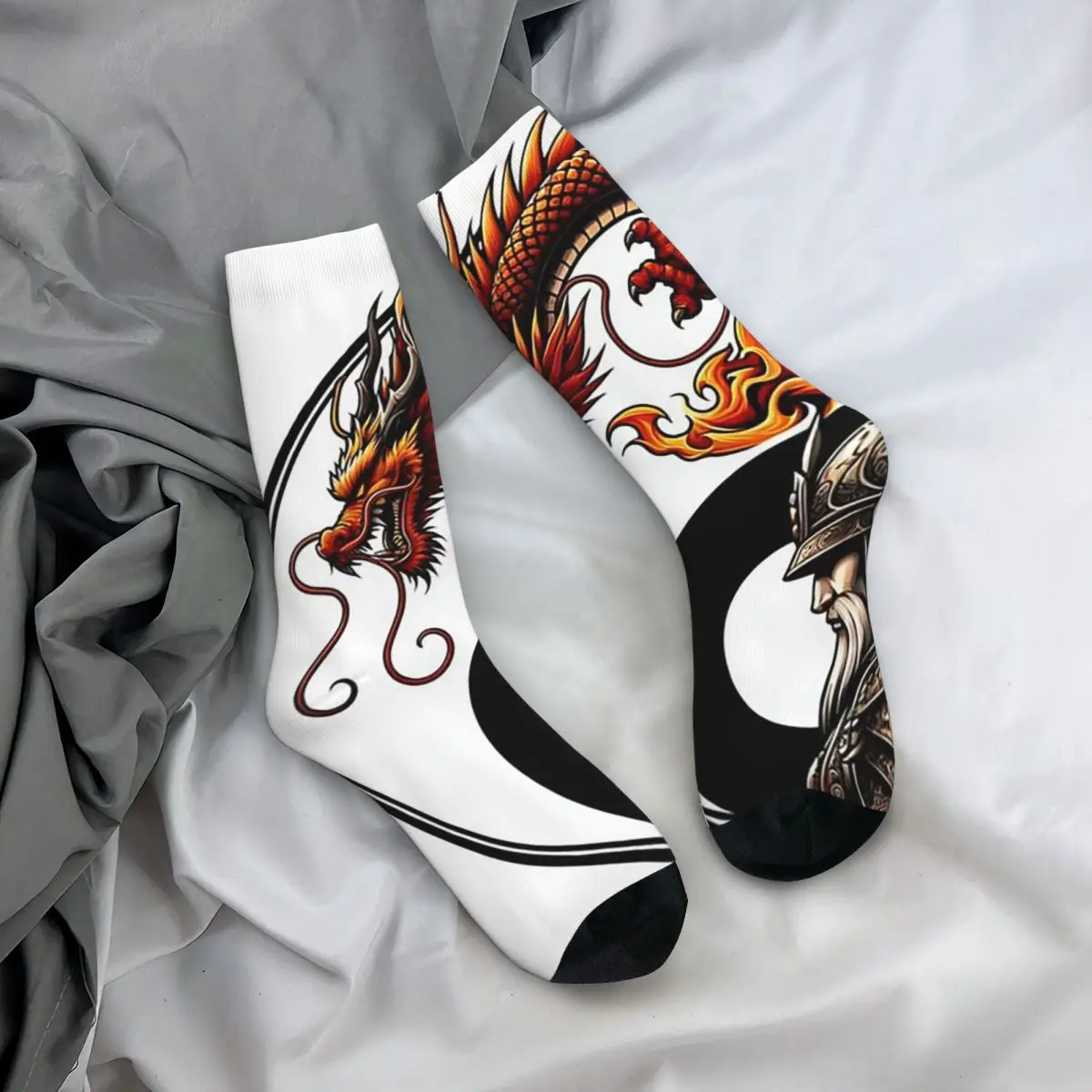 

All Seasons Crew Stockings Yin Yang Dragon Classical Mythology Art Socks Casual Long Socks for Men Women Valentine's Day Gifts