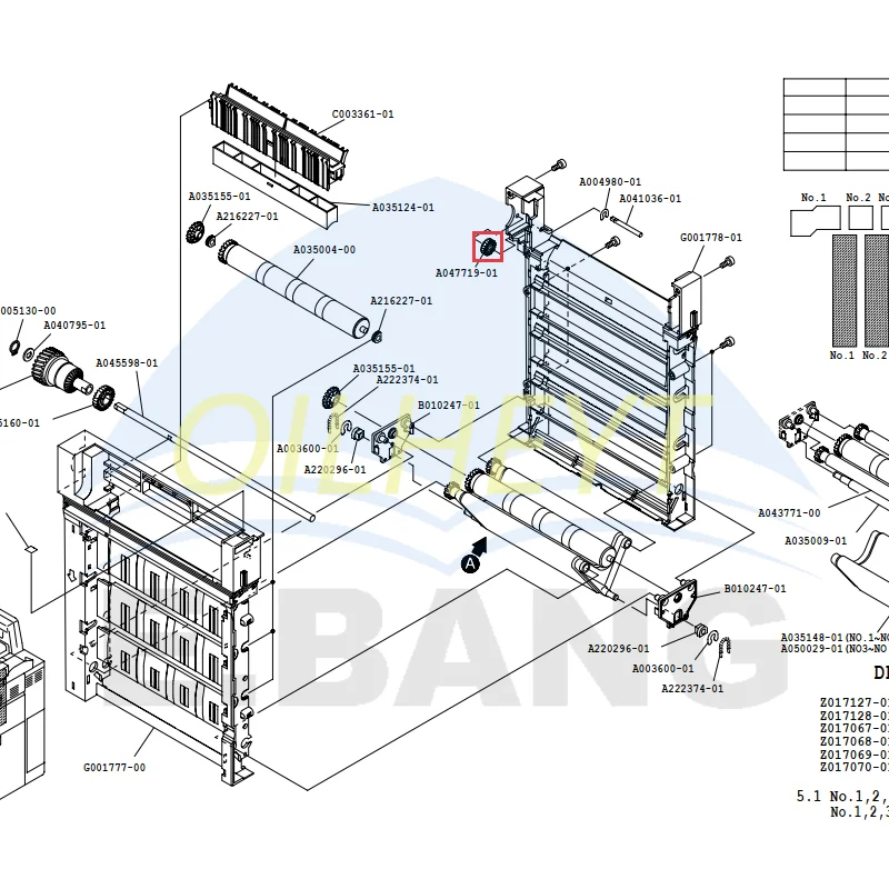 QSS23/26/35 A047719 Gear Color Photo Processor Transmission Gear Printing Machine Replacement Parts