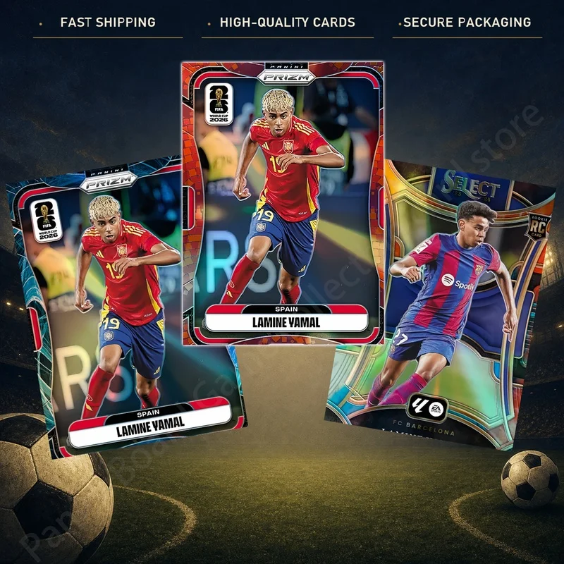 DIY Homemade Football collection card Panini FIFA World Cup Teal Wave Yamal  Brick Red Yamal Select Yamal Yamal Collection