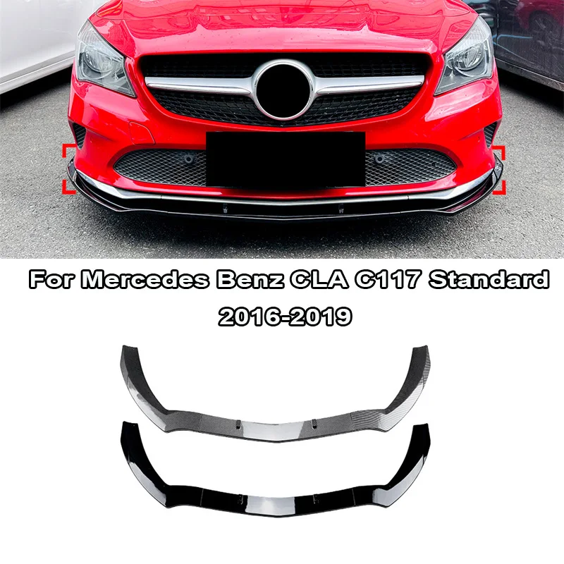 Car Front Lower Bumper Chip Lip Kit Glossy Spoiler Splitter Canard Deflector 2016 - 2019 For Mercedes Benz CLA C117 Standard