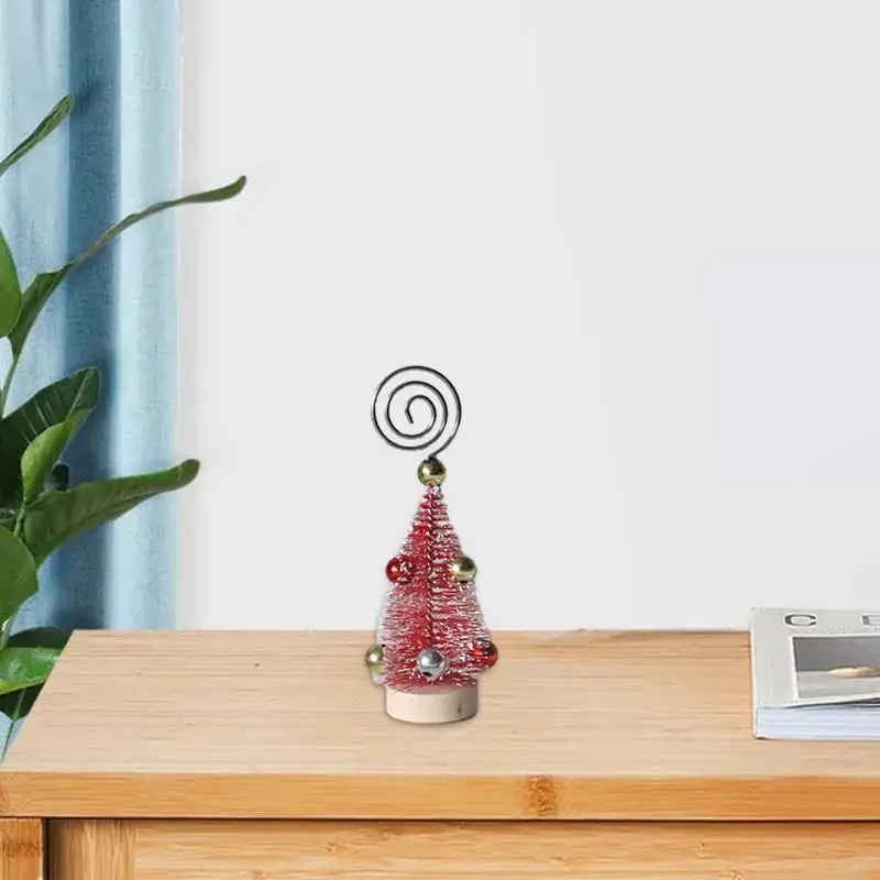 Christmas Tree Note Holder Photo Memo Holders With Wooden Base Card Display Supplies For Dining Table Coffee Table Bedside Table